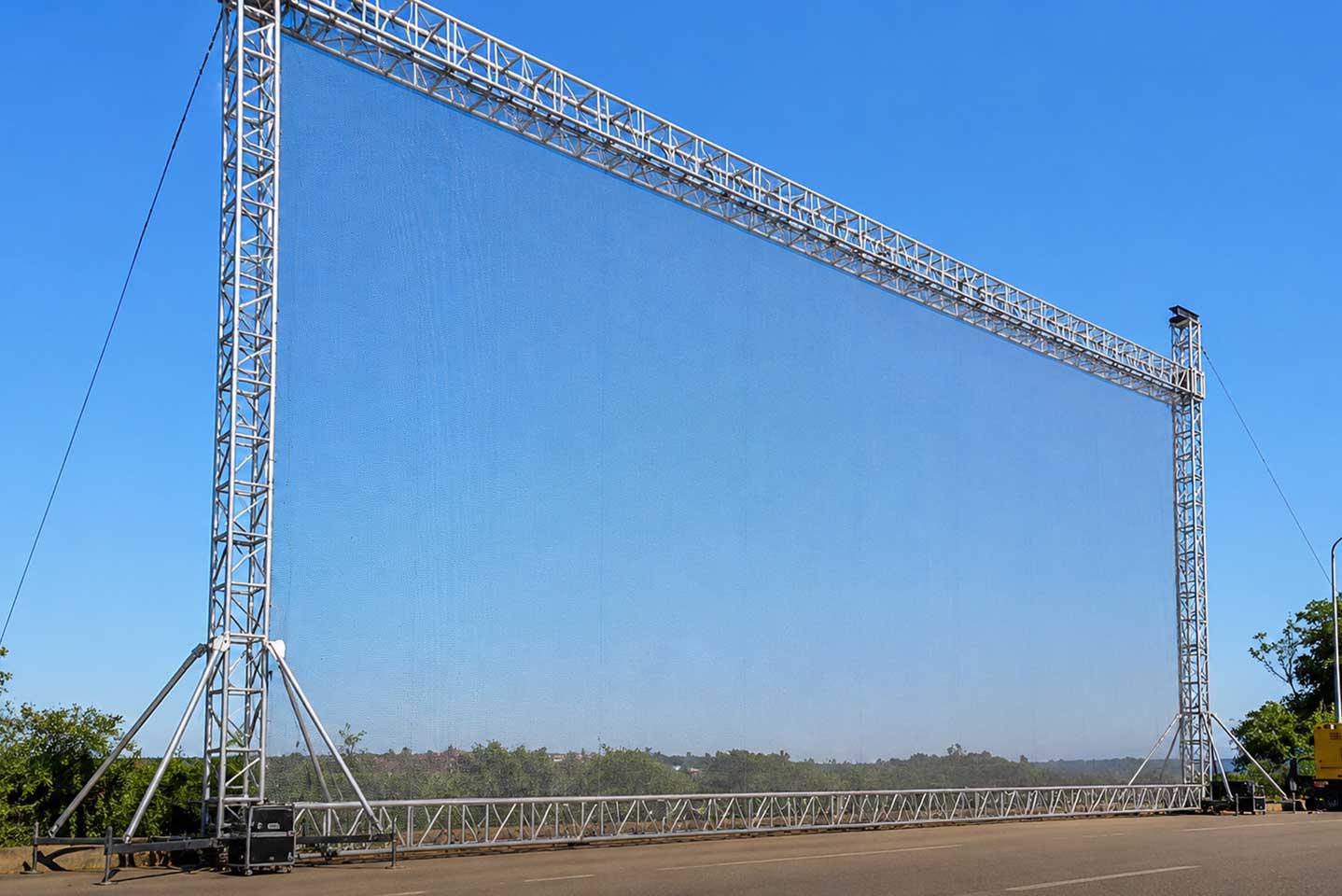 Closeup of Holo Mesh Screen transparent projection fabric material texture